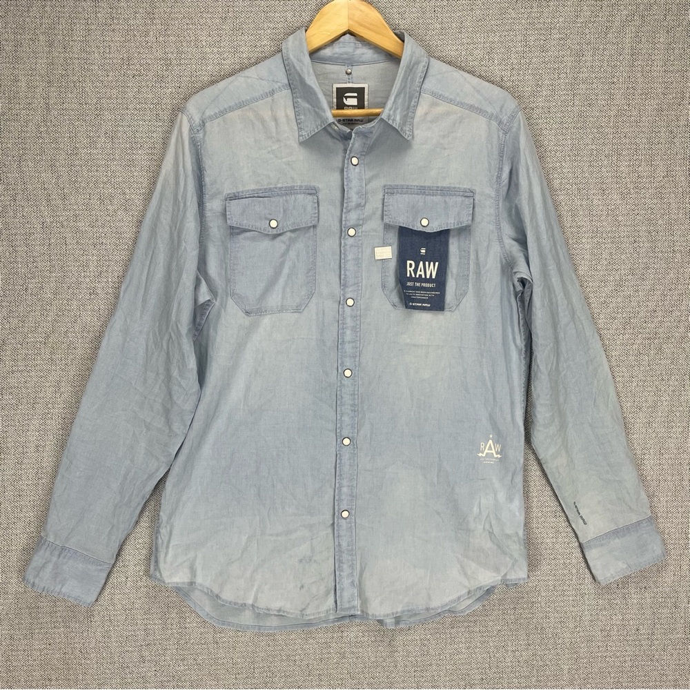 G-Star Light Blue Denim Button-Down Shirt
